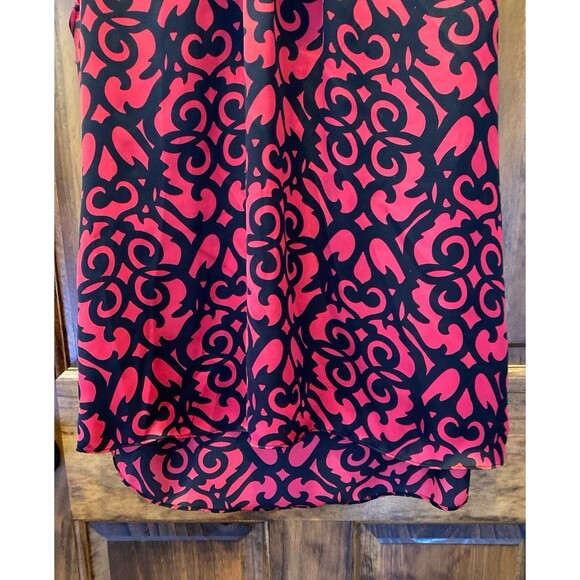 New Directions Blouse Size Large Top Gorgeous Red & Black Pattern Sleeveless - Picture 3 of 9